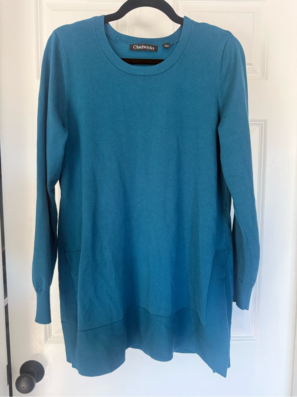 Chadwicks Teal Crewneck Tunic Top